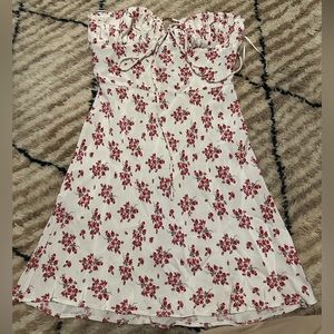 Realisation Par strapless floral mini dress